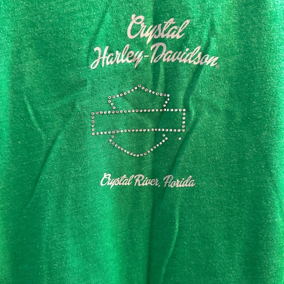 Green Harley Davidson tshirt size large women’s - Picture 2 of 3